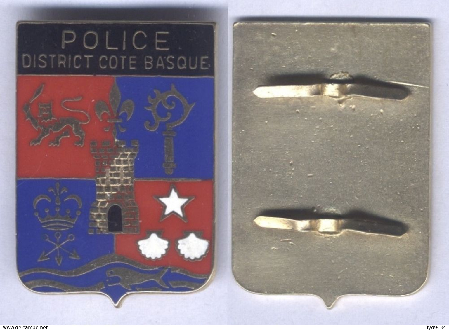 Insigne De La Police Du District De La Côte Basque - Policia