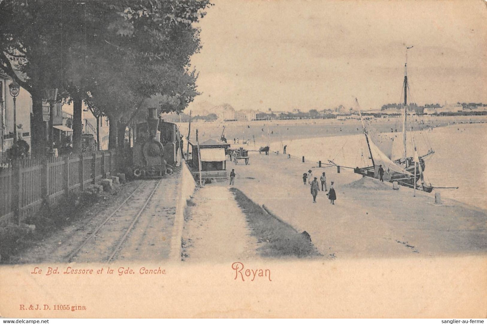 CPA 17 ROYAN / LE BOULEVARD LESSORE ET LA GRANDE CONCHE / TRAIN - Royan