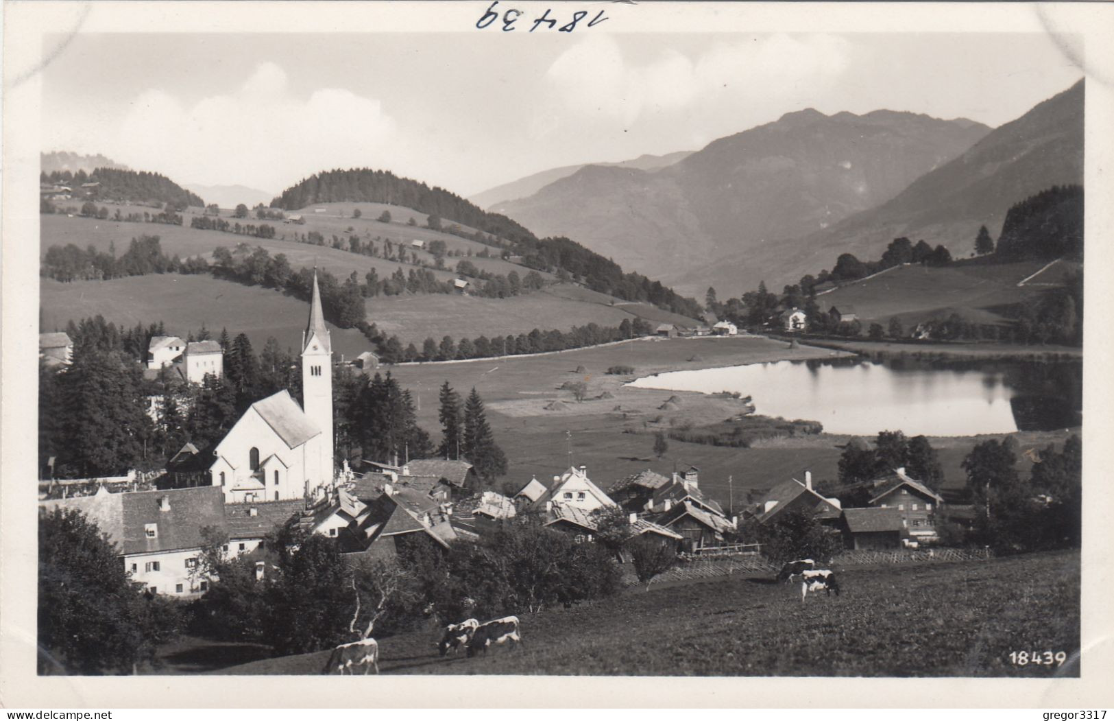 D8833) GOLDEGG Im PONGAU - Kirche Häuser Kühe See ALT - Goldegg