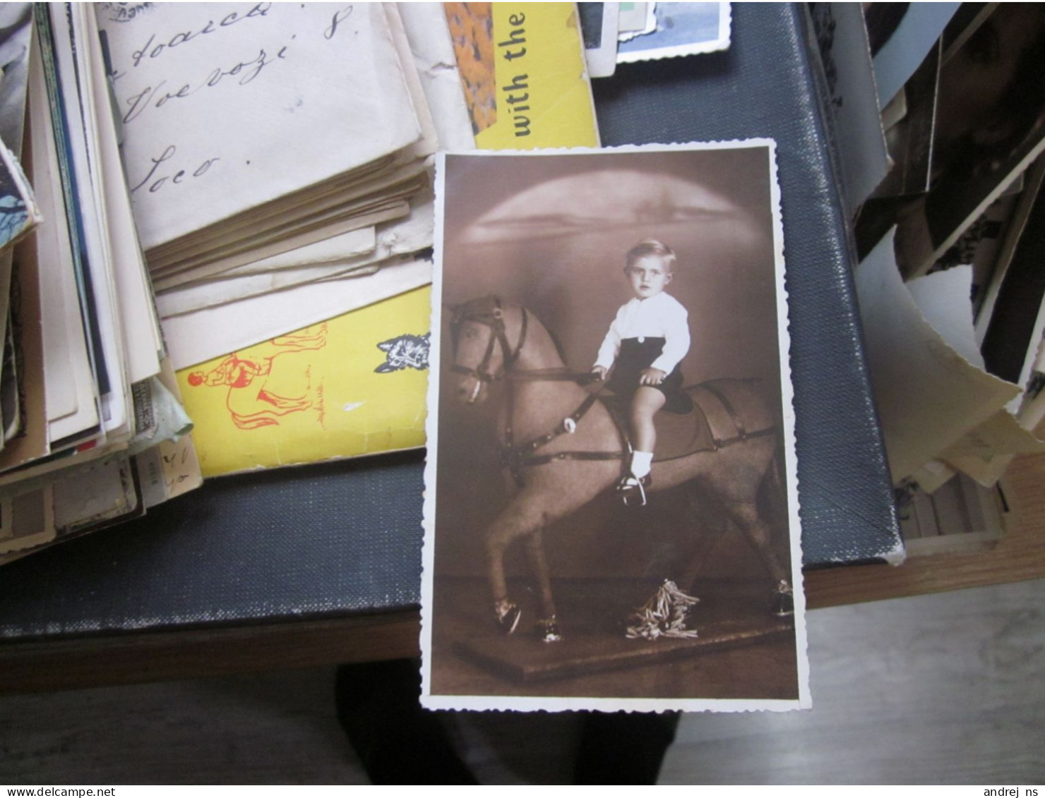 Rocking Horse For Children Toy Children Boy Old Photo Postcards - Jeux Et Jouets