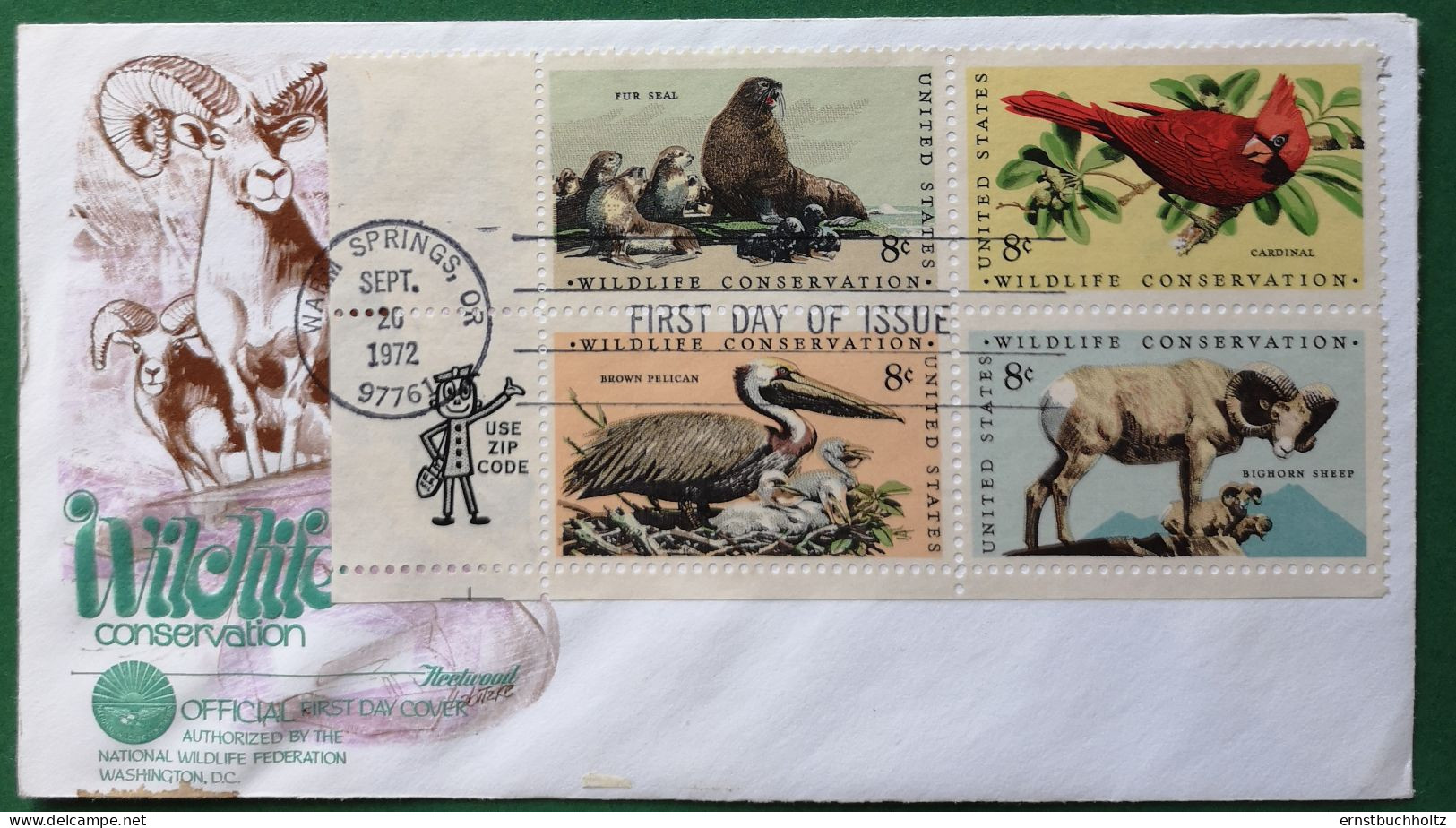 USA United States 1972 FDC Mi 1079/82 ZD Wildlife Conservation - Oblitérés