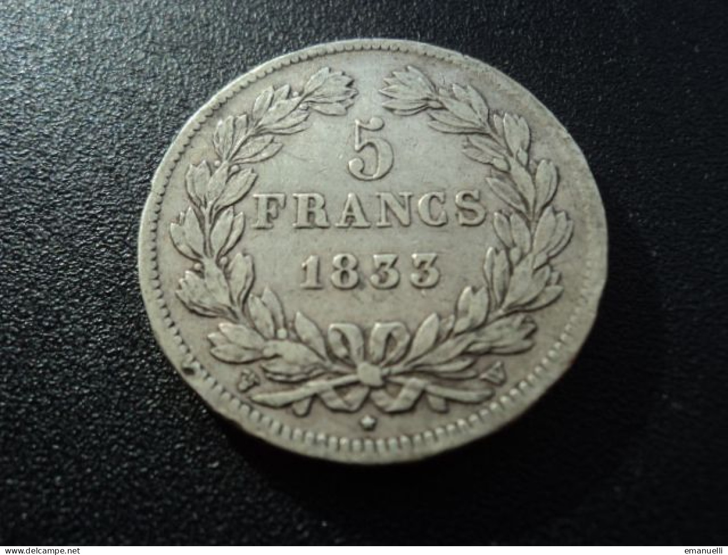 FRANCE : 5 FRANCS   1833 W   *    F.324 / G 678 / KM 749.13     TTB - - 5 Francs