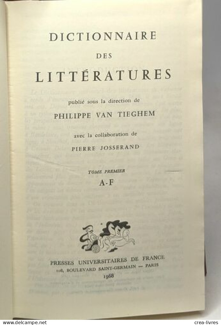 Dictionnaire Des Littératures - Dictionnaires