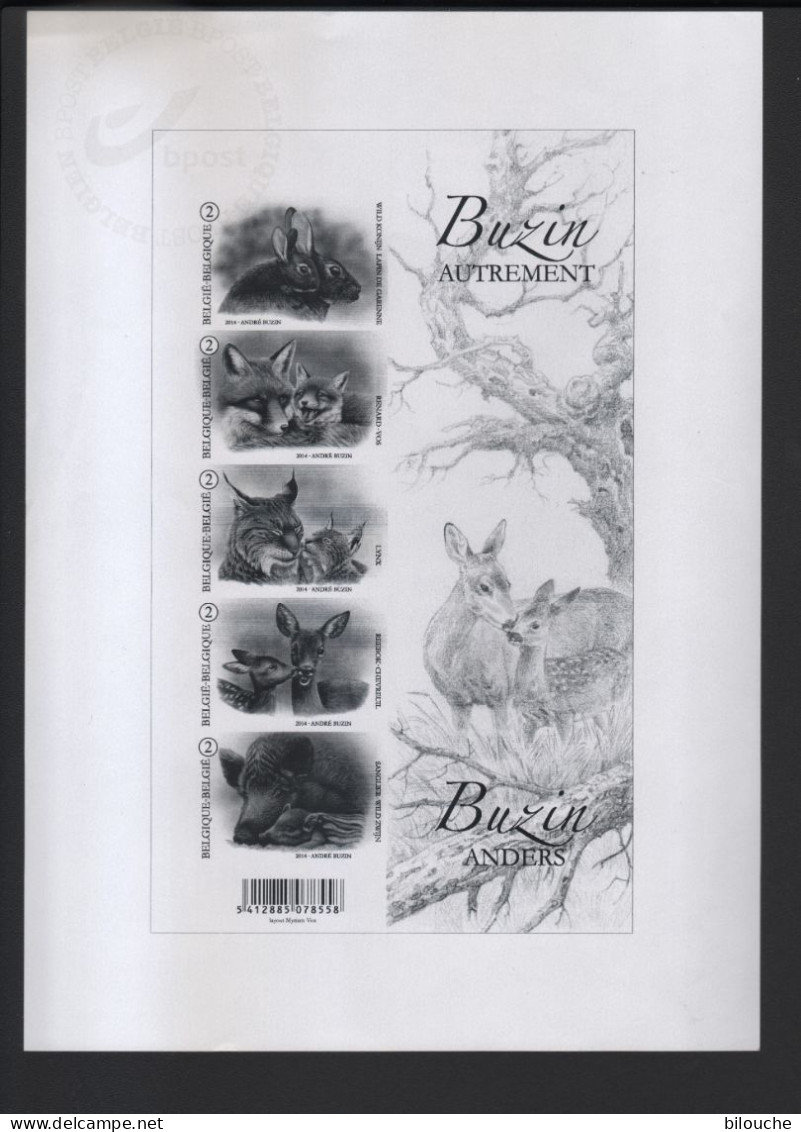 BUZIN / FEUILLET NOIR ET BLANC EDITE PAR LA POSTE / SERIE 'BUZIN AUTREMENT' / BL 214 / LEGERES PLIURES !!! - B&W Sheetlets, Courtesu Of The Post  [ZN & GC]