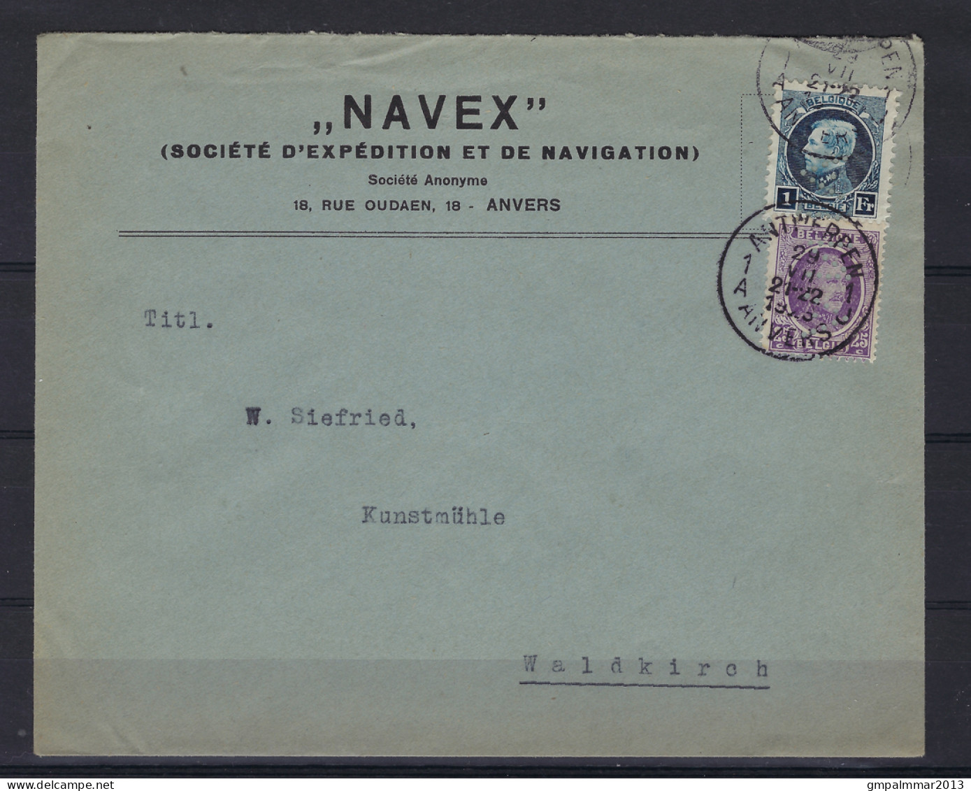 PERFIN / PERFO "AN" Van Firma NAVEX Op Brief Met HOUYOUX En MONTENEZ ; Details En Staat Zie 2 Scans ! LOT 231 - 1909-34