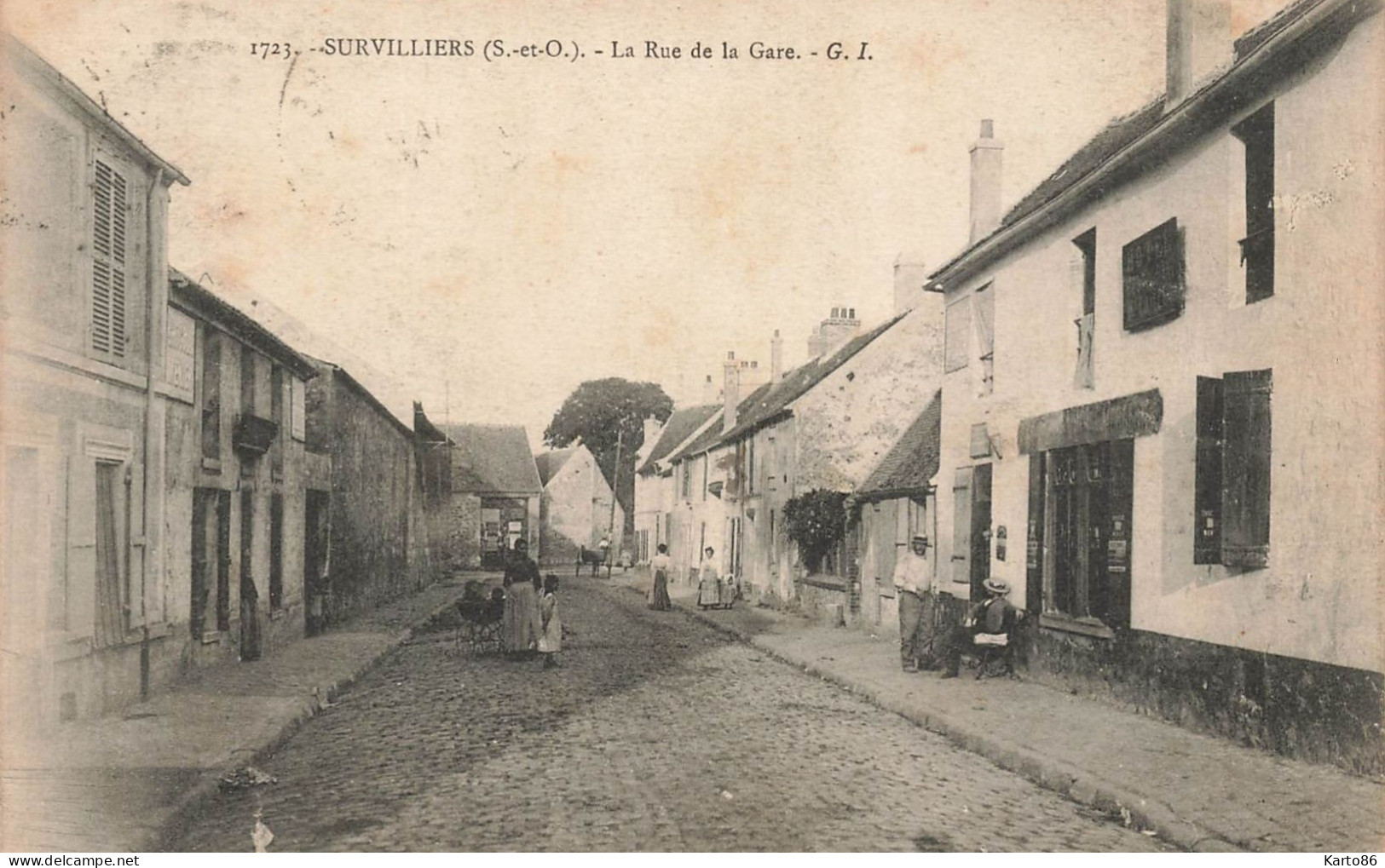 Survilliers * 1906 * La Rue De La Gare * Débit De Tabac Tabacs TABAC * Villageois - Survilliers