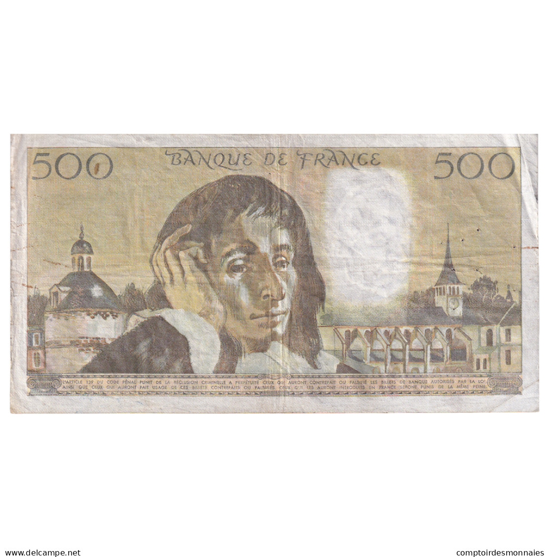 France, 500 Francs, Pascal, 1976, B.65, TB, Fayette:71.15, KM:156d - 500 F 1968-1993 ''Pascal''