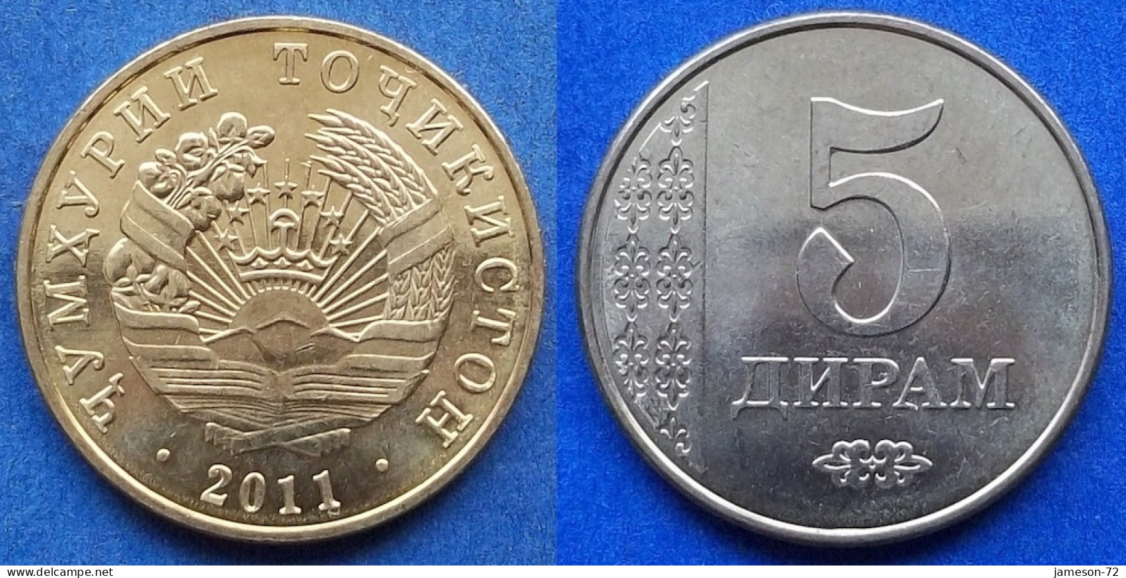 TAJIKISTAN - 5 Dirams 2011 KM# 23 Independent Republic (1991) - Edelweiss Coins - Tadjikistan