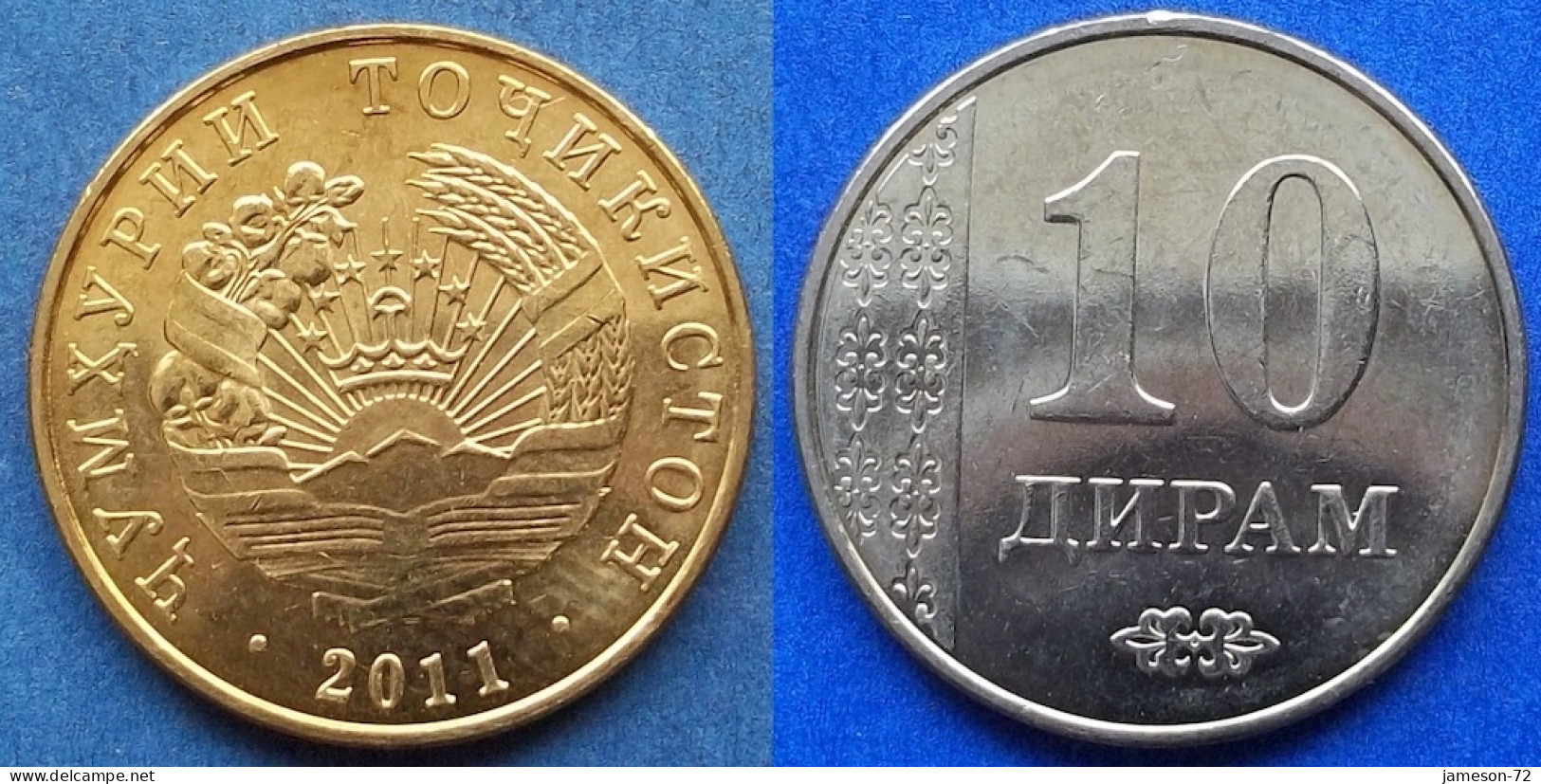 TAJIKISTAN - 10 Dirams 2011 KM# 24 Independent Republic (1991) - Edelweiss Coins - Takiyistán