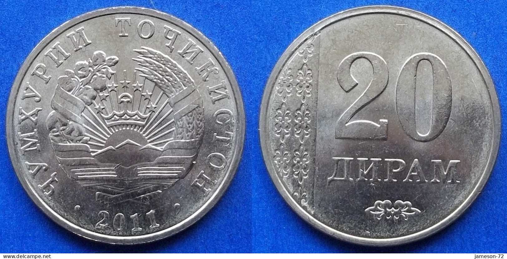 TAJIKISTAN - 20 Dirams 2011 KM# 25 Independent Republic (1991) - Edelweiss Coins - Tadjikistan