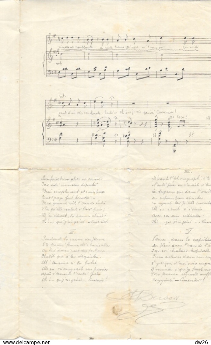 Partition Chanson Comique 1906: Oh! Qu'j'is Gênée Cusenier - Paroles Jean Cherbourg, Musique D'Henri Pottier - Partitions Musicales Anciennes