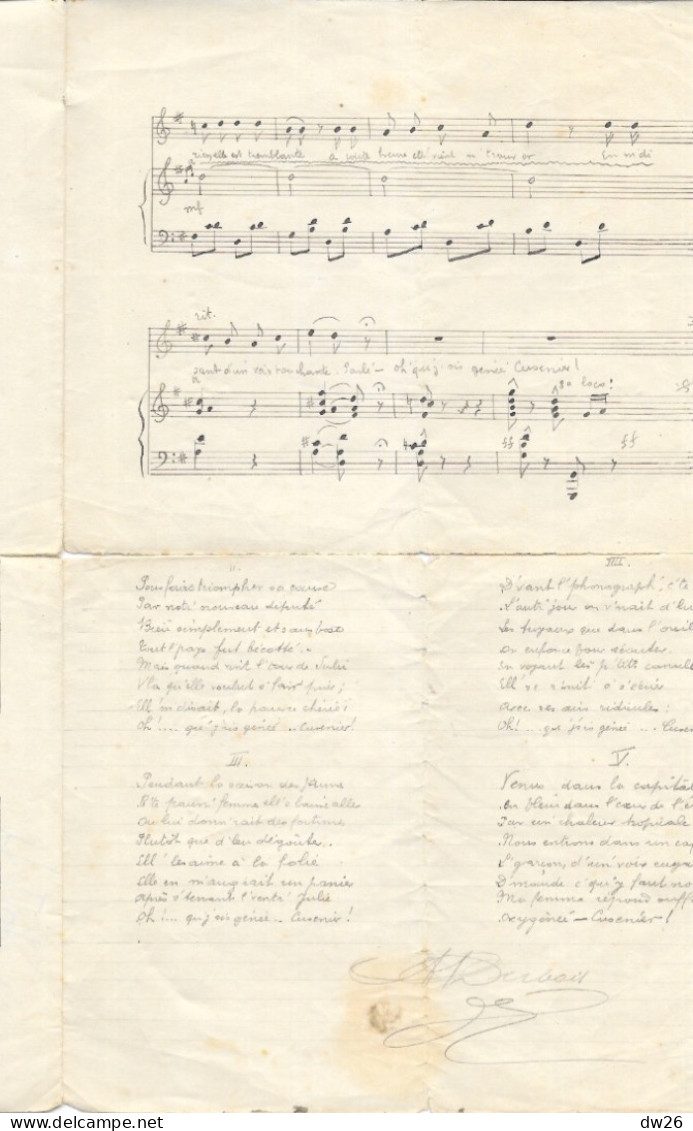 Partition Chanson Comique 1906: Oh! Qu'j'is Gênée Cusenier - Paroles Jean Cherbourg, Musique D'Henri Pottier - Noten & Partituren