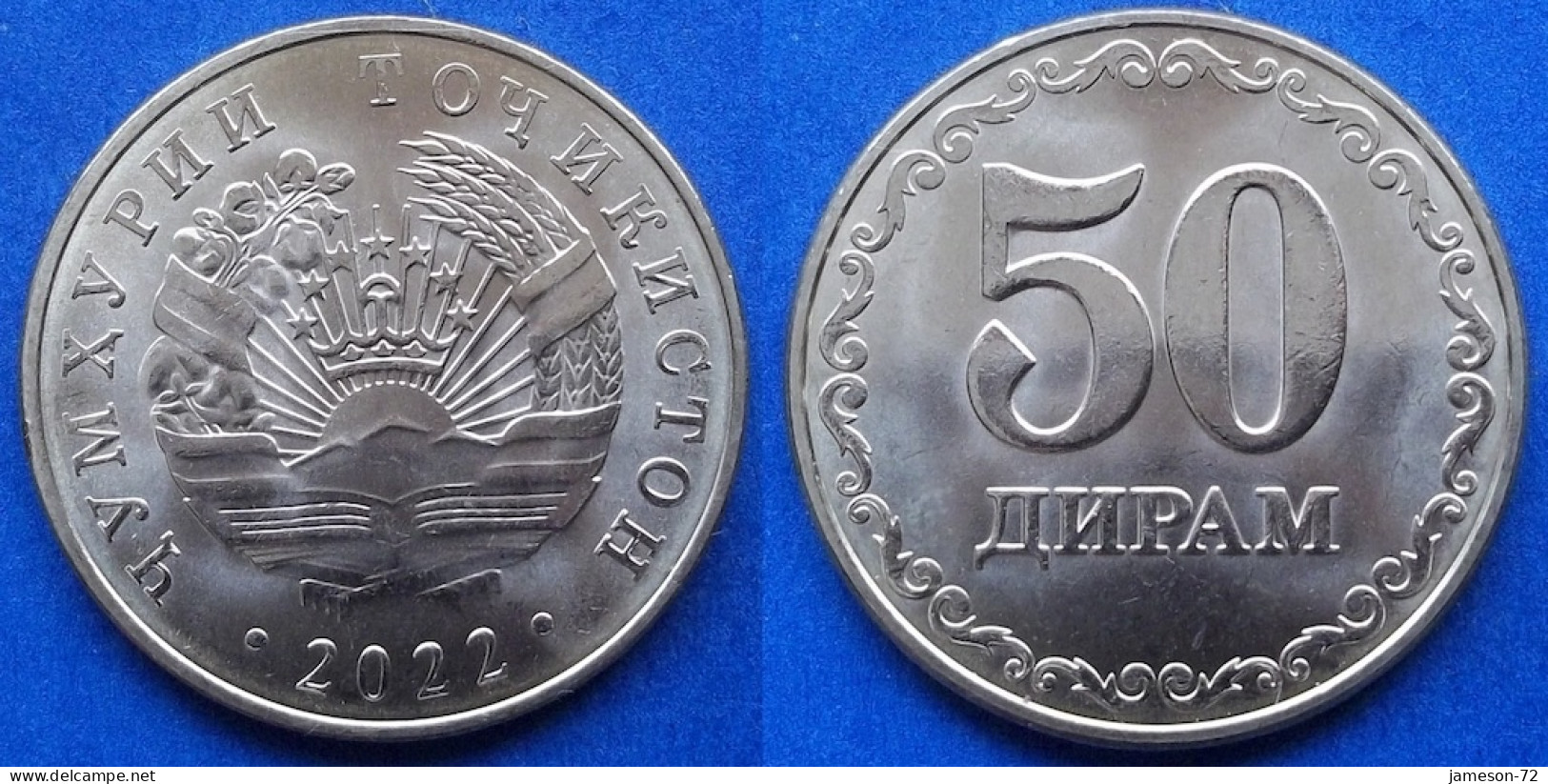 TAJIKISTAN - 50 Dirams 2022 KM# 55 Independent Republic (1991) - Edelweiss Coins - Tagikistan