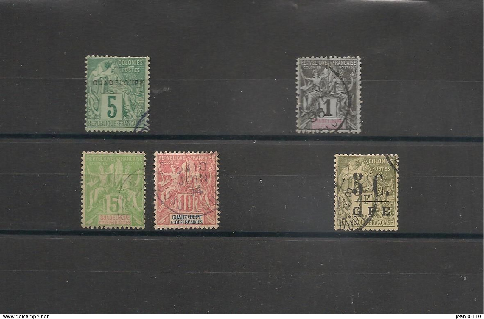 GUADELOUPE  ANNÉES 1890/1901 N° Y/T : 11-17-27-40-41 Oblitérés  COTE: 32 € - Used Stamps