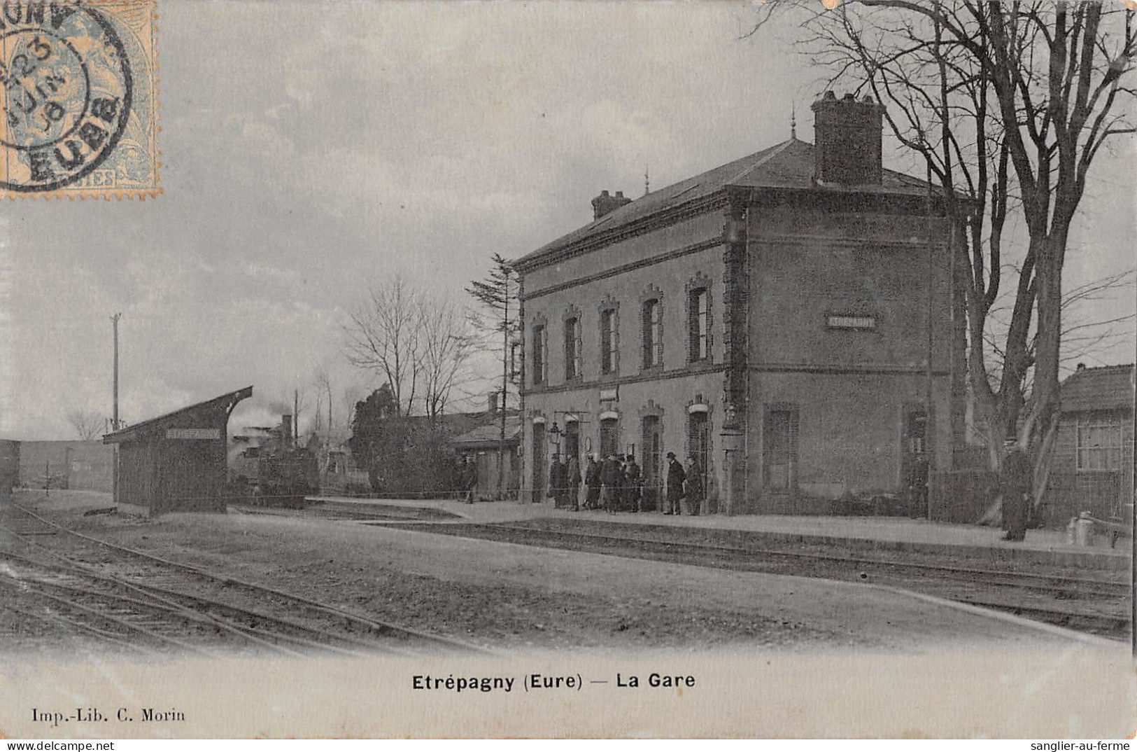 CPA 27 ETREPAGNY / LA GARE / / Cpa émail / TRAIN - Altri & Non Classificati