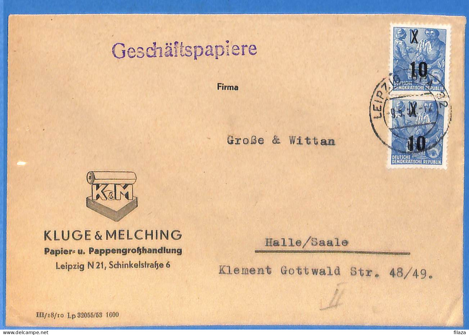 Allemagne DDR - 1955 - Lettre De Leipzig - G25386 - Cartas & Documentos