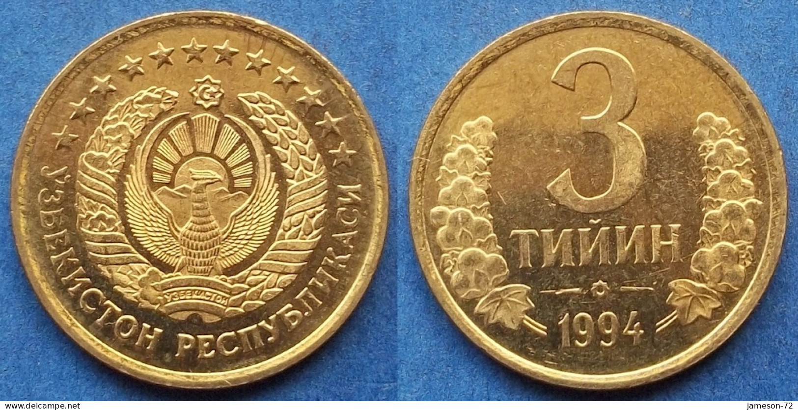 UZBEKISTAN - 3 Tiyin 1994 KM# 2 Independent Republic (1991) - Edelweiss Coins - Uzbekistan