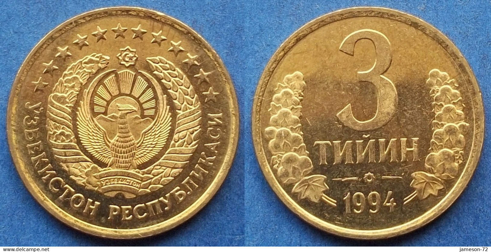 UZBEKISTAN - 3 Tiyin 1994 KM# 2 Independent Republic (1991) - Edelweiss Coins - Oezbekistan