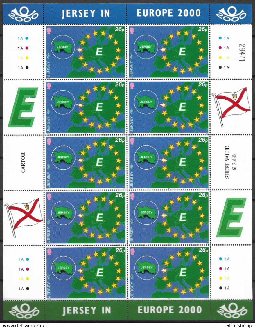 2000 Jersey Mi. 922-3** MNH  EUROPA Kind Mit Stern - 2000