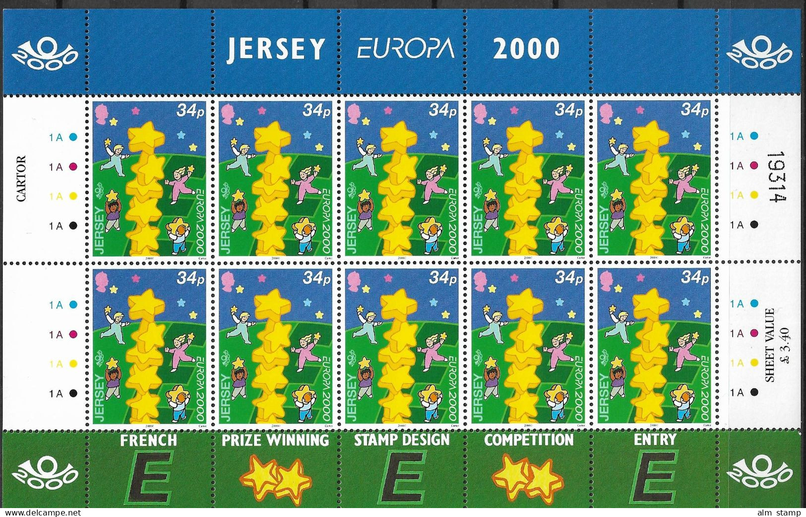 2000 Jersey Mi. 922-3** MNH  EUROPA Kind Mit Stern - 2000
