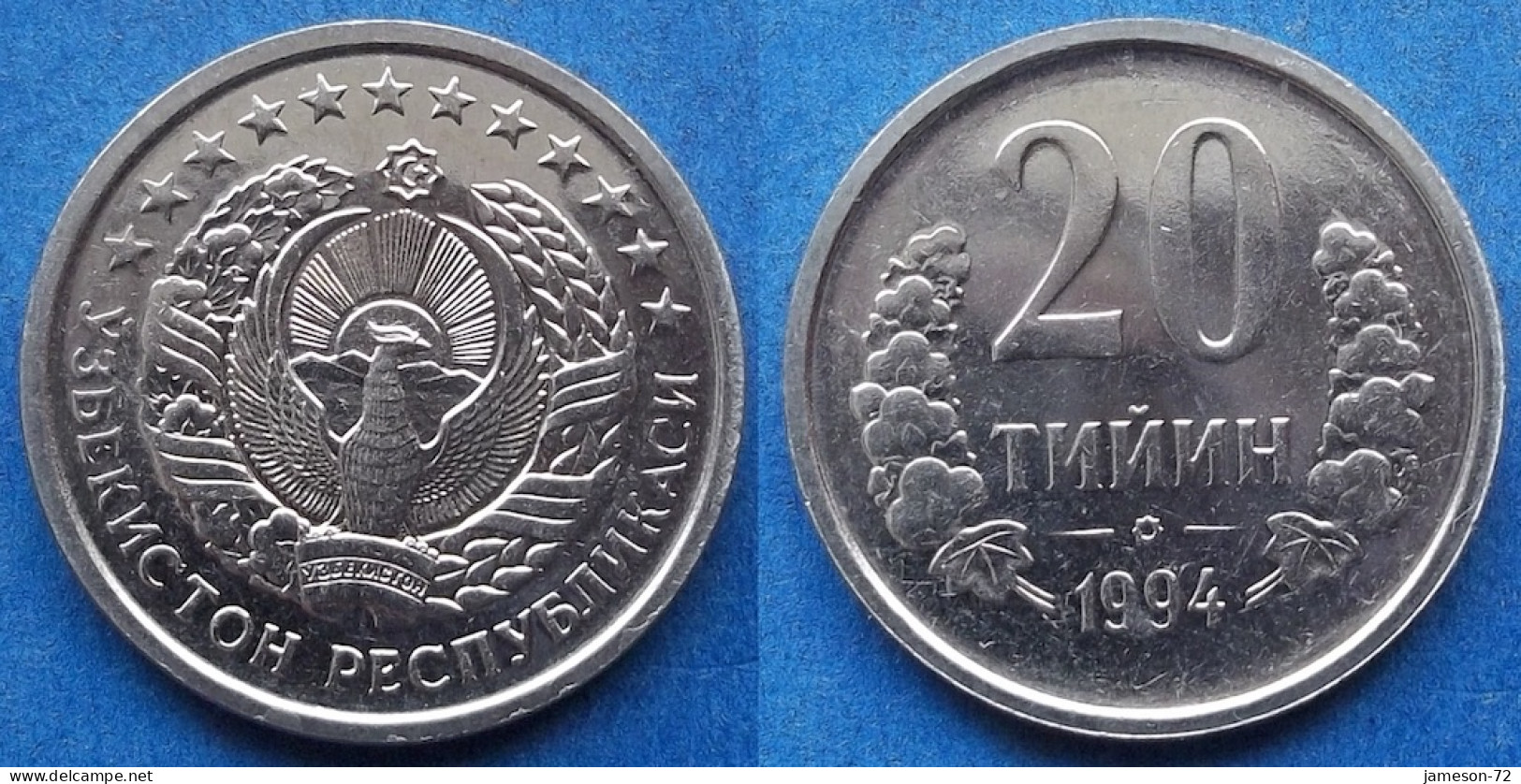 UZBEKISTAN - 20 Tiyin 1994 KM# 5 Independent Republic (1991) - Edelweiss Coins - Uzbenisktán