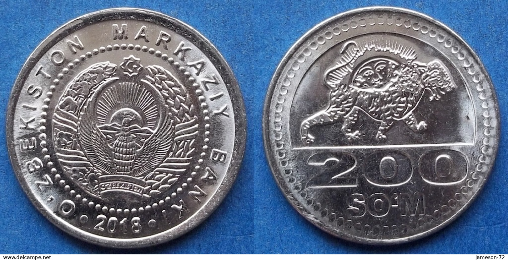 UZBEKISTAN - 200 Som 2018 "Tiger With A Rising Sun" KM# 38 Independent Republic (1991) - Edelweiss Coins - Ouzbékistan