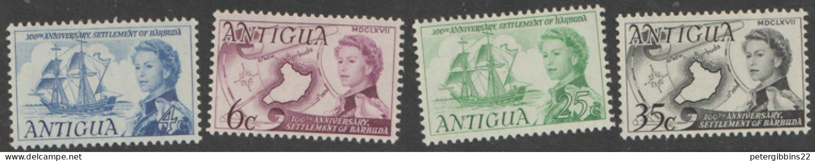 Antigua  1967  SG 208-11 Barbuda Settlement   Lightly Mounted Mint - 1960-1981 Interne Autonomie