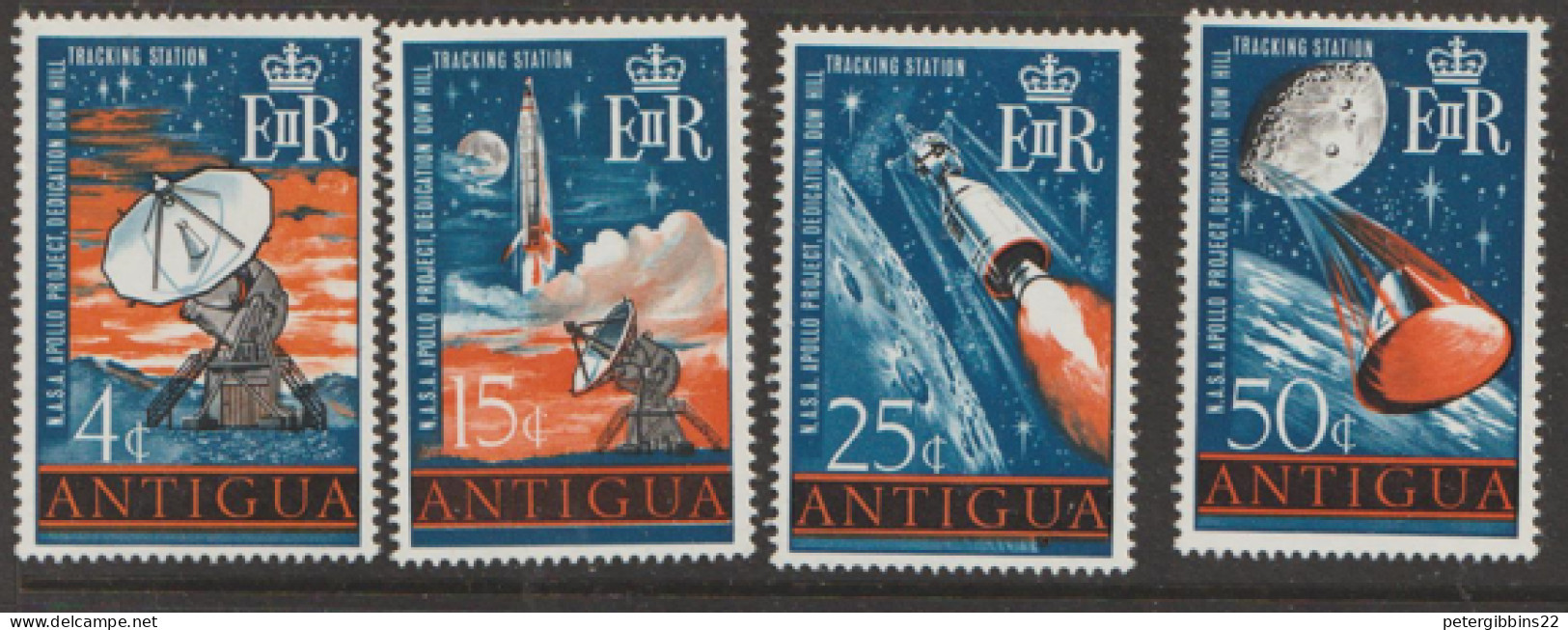 Antigua  1968  SG 212-5  Tracking Station  Lightly Mounted Mint - 1960-1981 Ministerial Government
