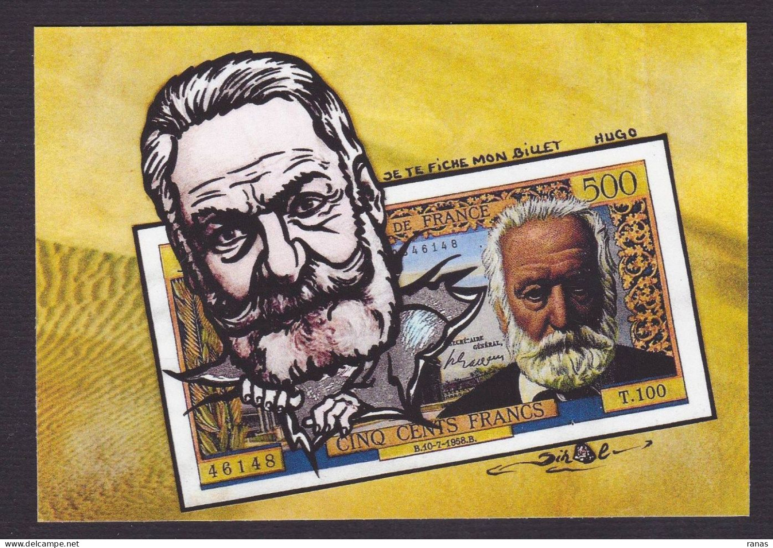 CPM Billet De Banque 30 Ex. Numérotés Signés JIHEL Satirique Caricature Banknote Victor Hugo - Münzen (Abb.)