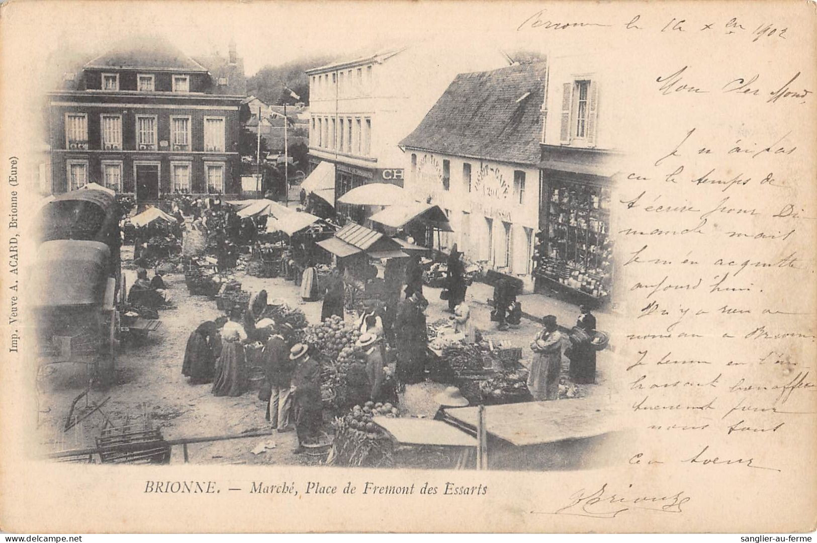 CPA 27 BRIONNE / MARCHE / PLACE DE FREMONT DES ESSARTS - Sonstige & Ohne Zuordnung