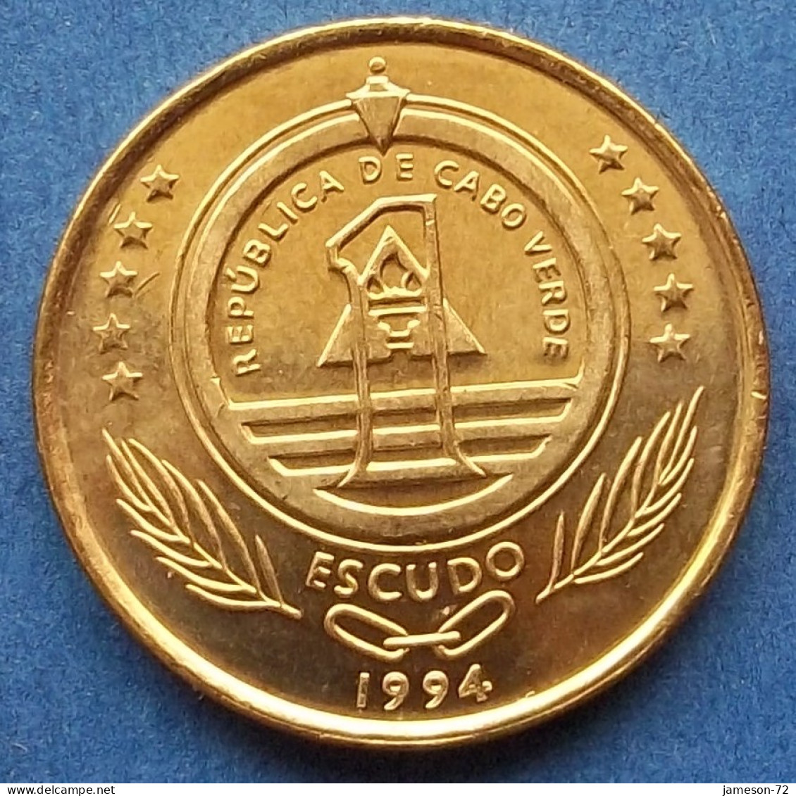 CAPE VERDE - 1 Escudo 1994 "Tartaruga Sea Turtle" KM# 27 Independent Republic (1975) - Edelweiss Coins - Cap Verde