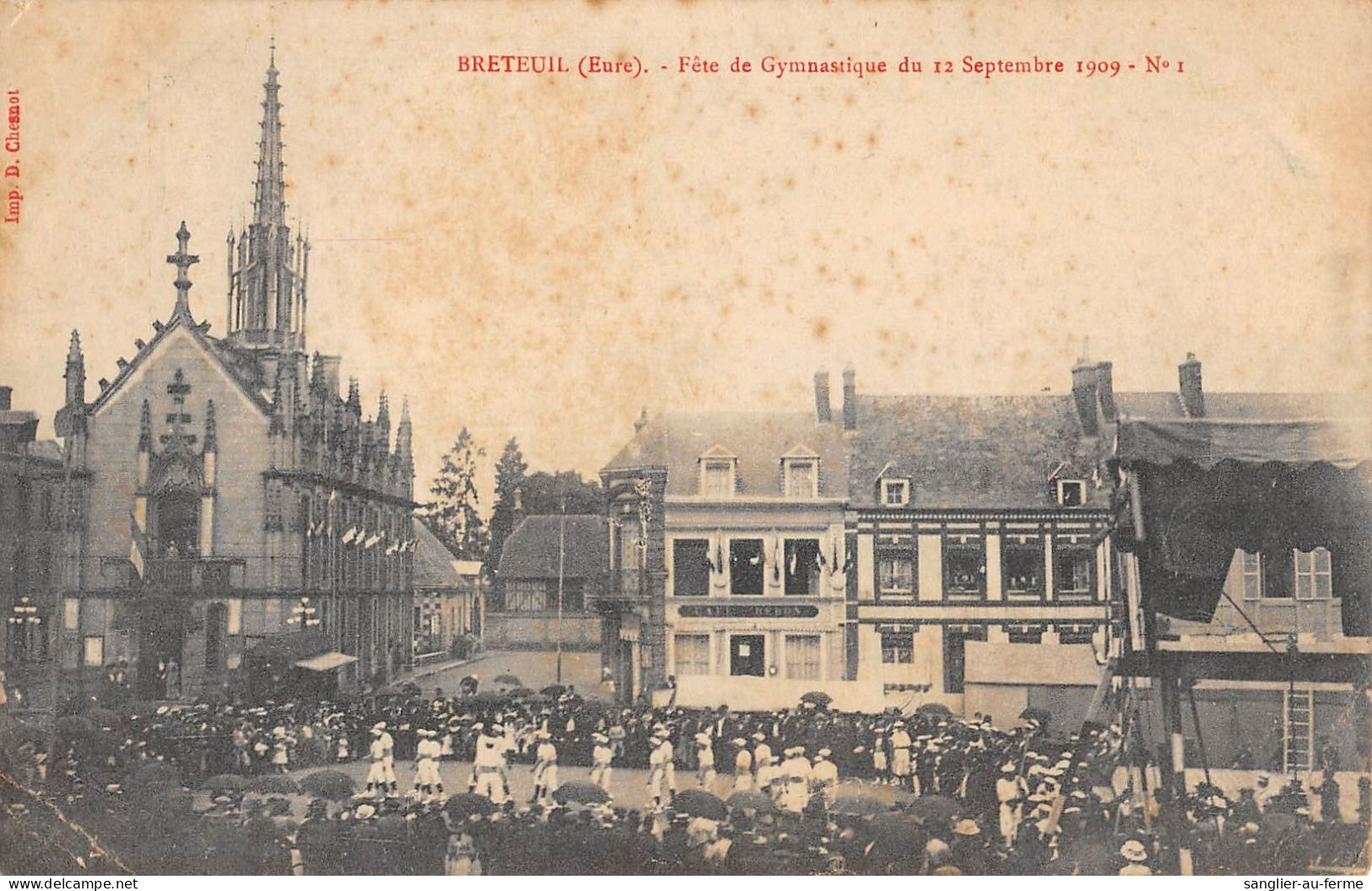 CPA 27 BRETEUIL / FETE DE GYMNASTIQUE DU 12 SEPTEMBRE 1909 / Cliché Rare - Breteuil