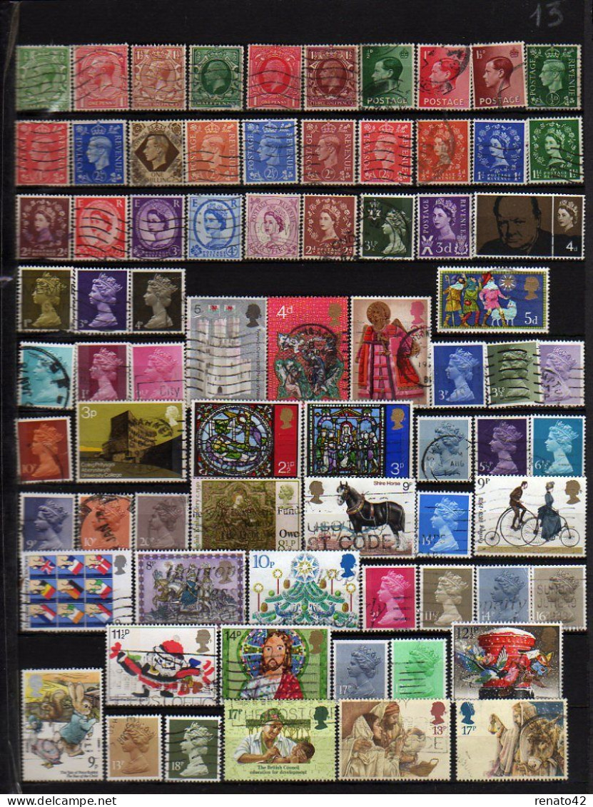 BON Lot 200 TIMBRES OBLITERES DIFFERENTS GRANDE-BRETAGNE LIVRE EN POCHETTE RIGIDE 100 G PORT A 2,32 € - Collezioni