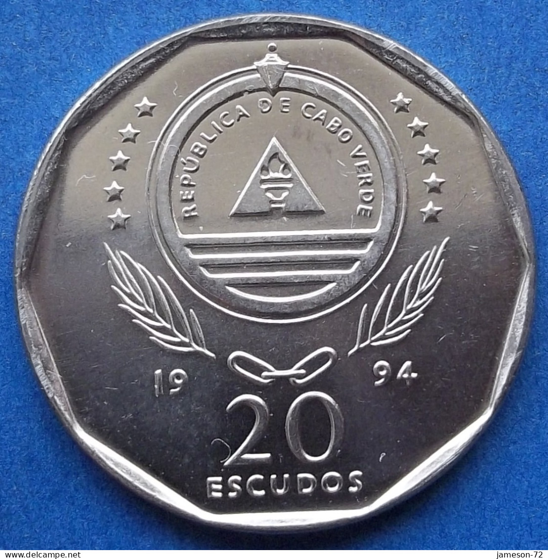 CAPE VERDE - 20 Escudos 1994 "Sailship Novas De Alegria" KM# 42 Independent Republic (1975) - Edelweiss Coins - Cap Vert