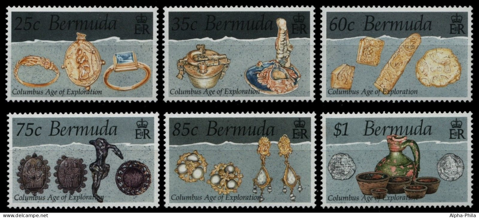 Bermuda 1992 - Mi-Nr. 611-616 ** - MNH - Gegenstände Der Columbus-Zeit - Bermuda