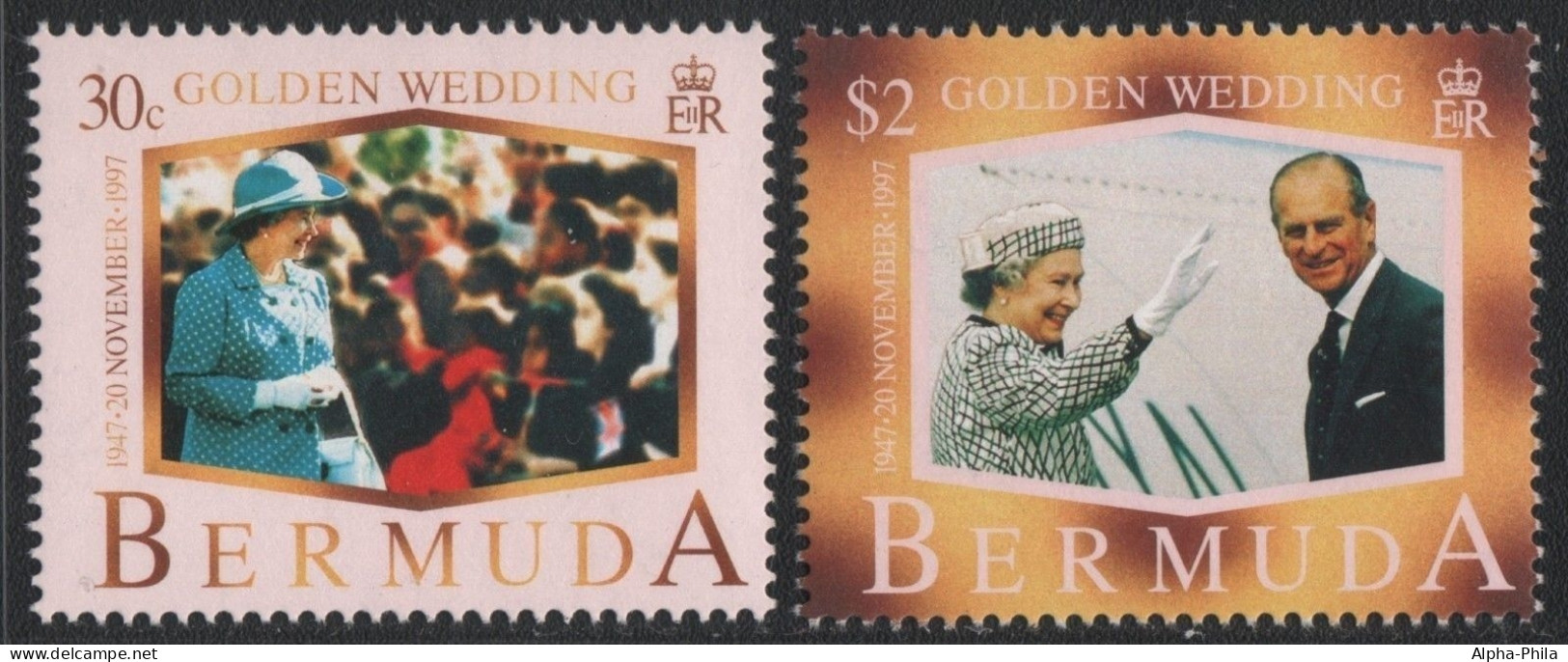 Bermuda 1997 - Mi-Nr. 727-728 ** - MNH - Goldene Hochzeit - Bermuda