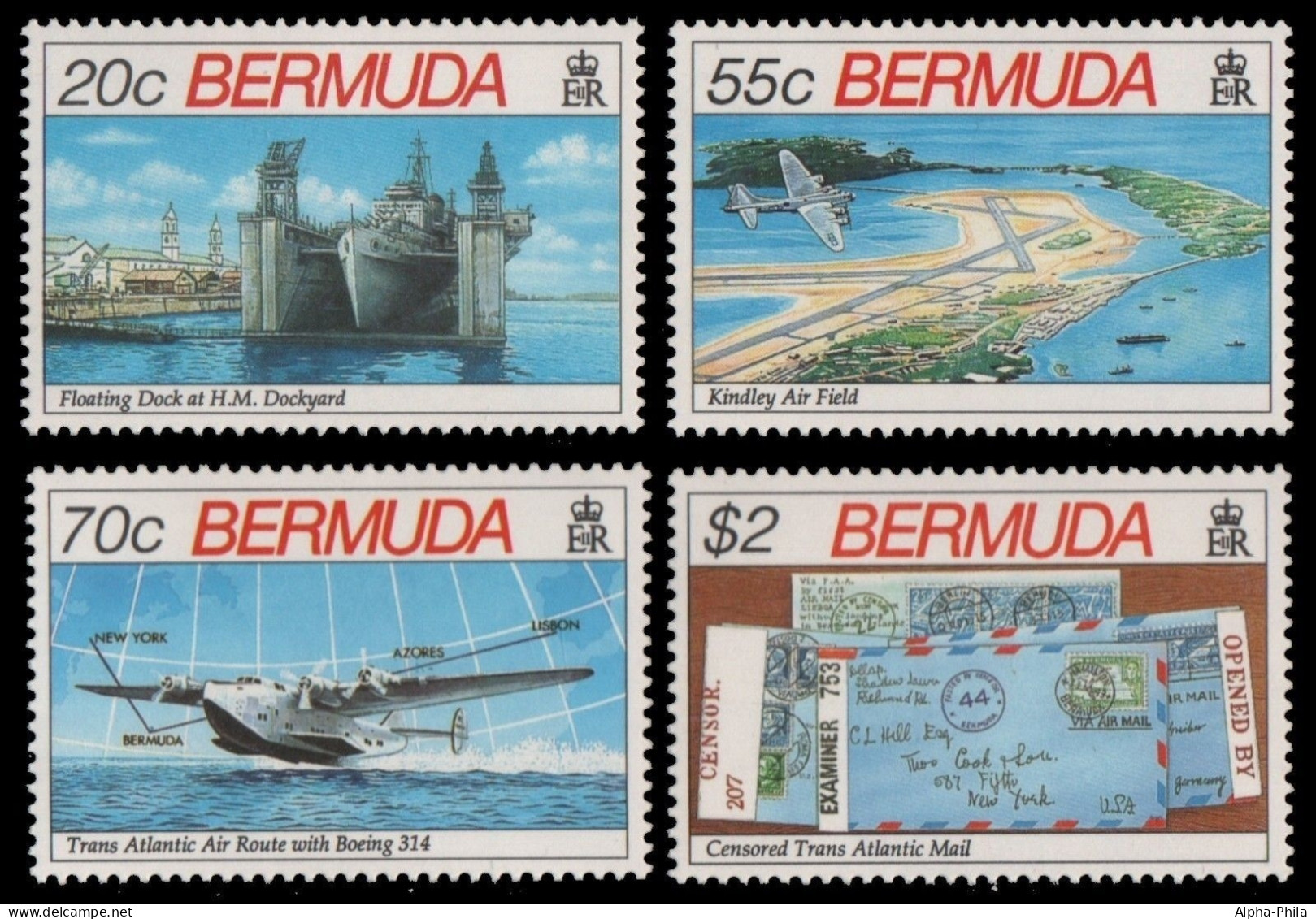 Bermuda 1991 - Mi-Nr. 602-605 ** - MNH - Flugzeuge / Airplanes - Bermuda