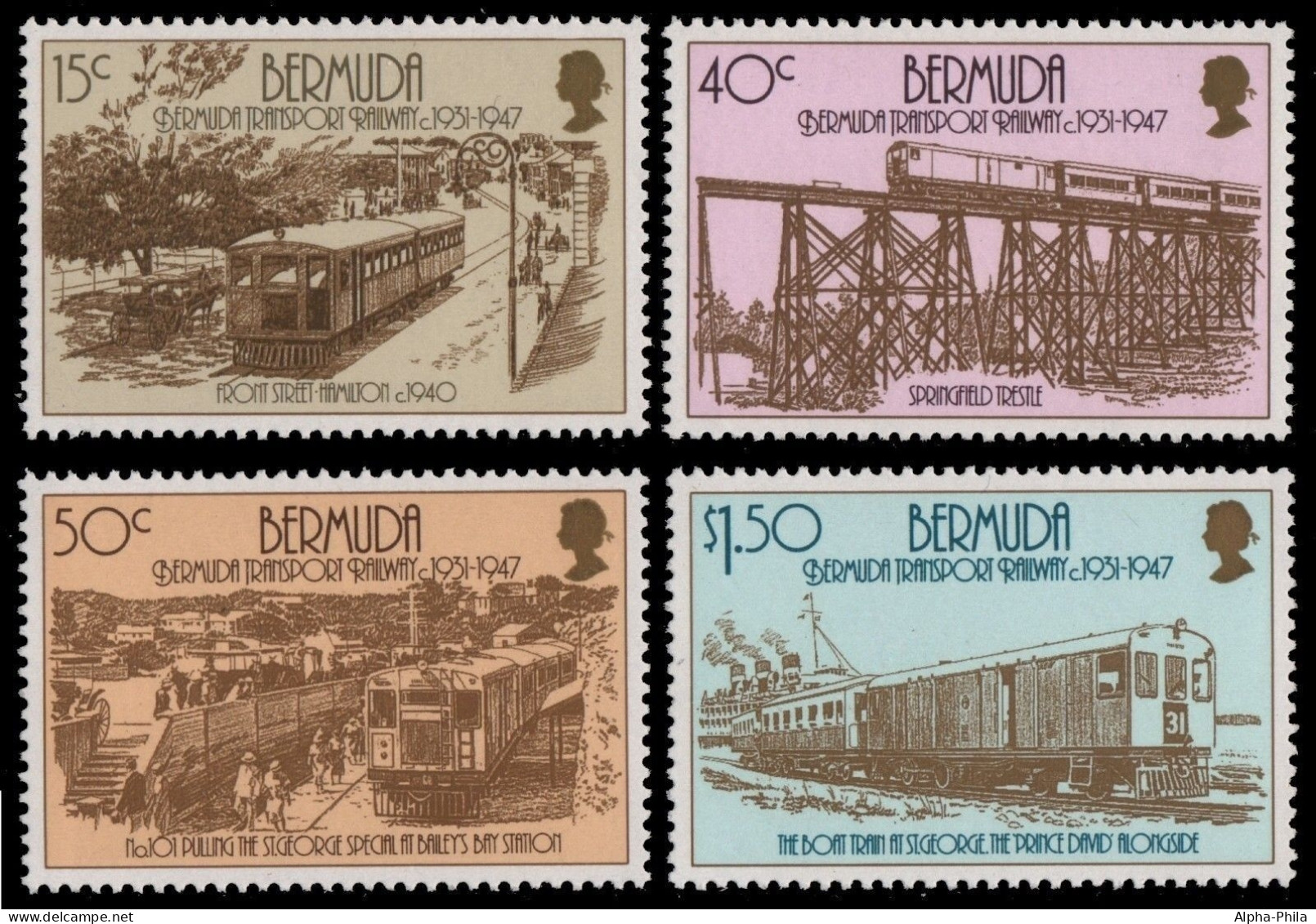 Bermuda 1987 - Mi-Nr. 499-502 ** - MNH - Eisenbahn / Trains - Bermuda