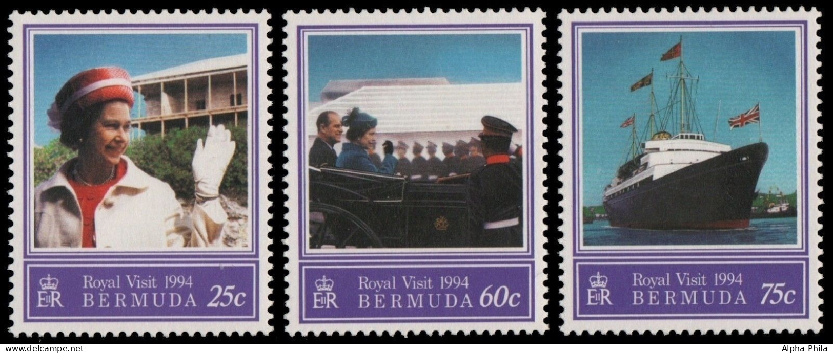 Bermuda 1994 - Mi-Nr. 647-649 ** - MNH - Besuch Der Queen - Bermuda