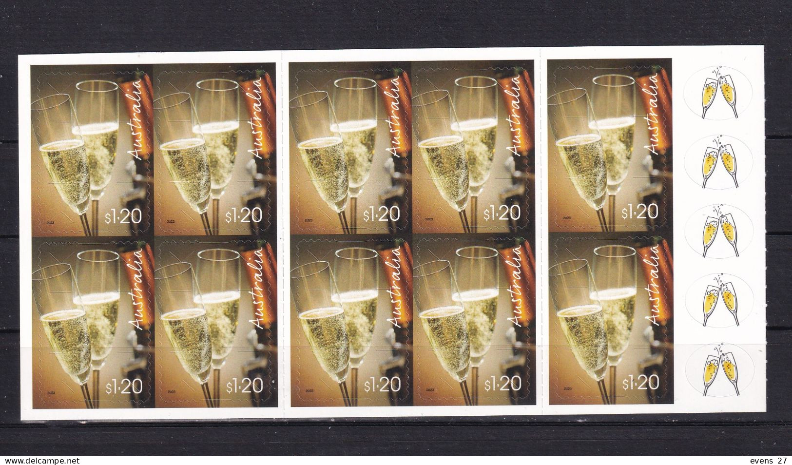 AUSTRALIA-2023-WINE GLASSES-MNH SHEET. - Sheets, Plate Blocks &  Multiples