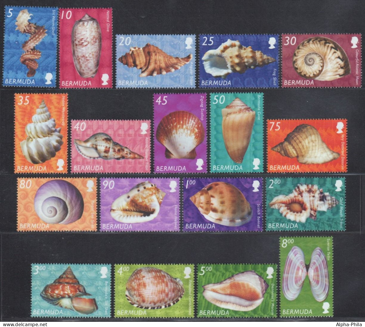 Bermuda 2002 - Mi-Nr. 829-846 I ** - MNH - Meeresschnecken / Marine Snails - Bermuda