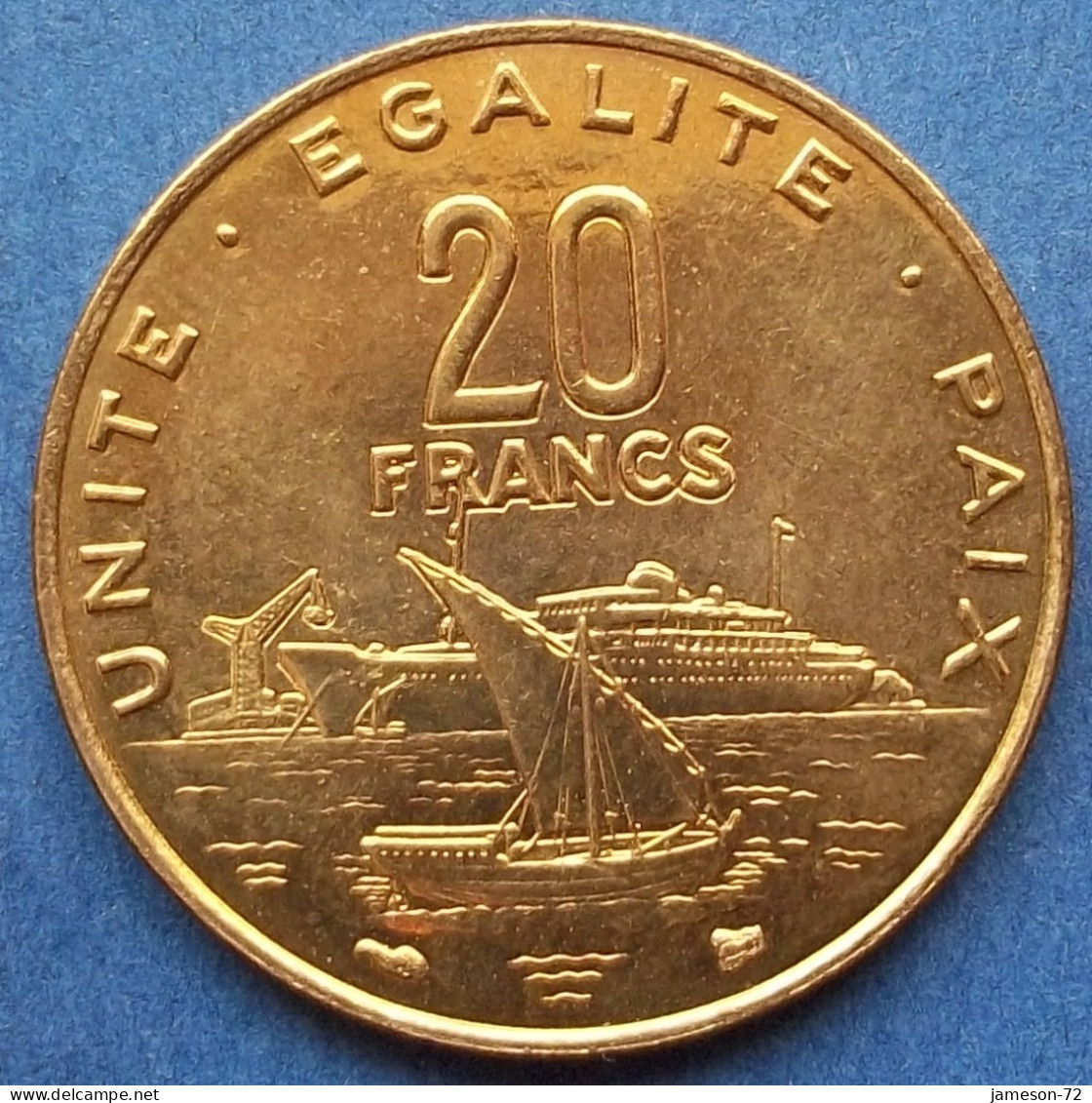 DJIBOUTI - 20 Francs 1999 "Boats On Water" KM# 24 Republic, Standard Coinage - Edelweiss Coins - Dschibuti