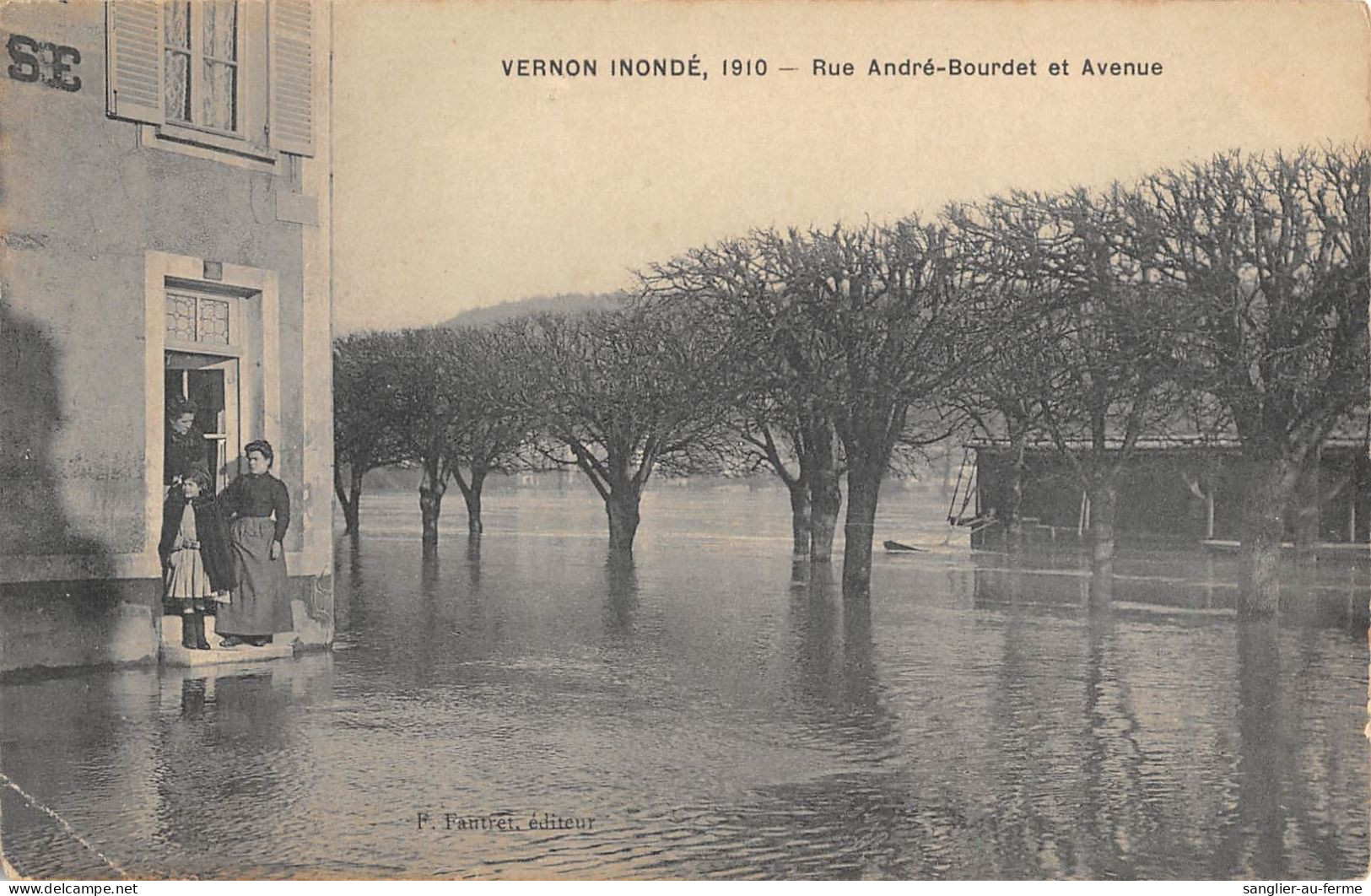 CPA 27 VERNON INONDE  1910 / RUE ANDRE BOURDET ET AVENUE - Vernon
