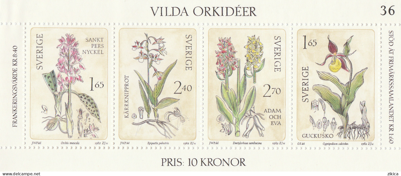 Sweden - 1982 Wild Orchids,S/S.MNH** - Blocks & Sheetlets