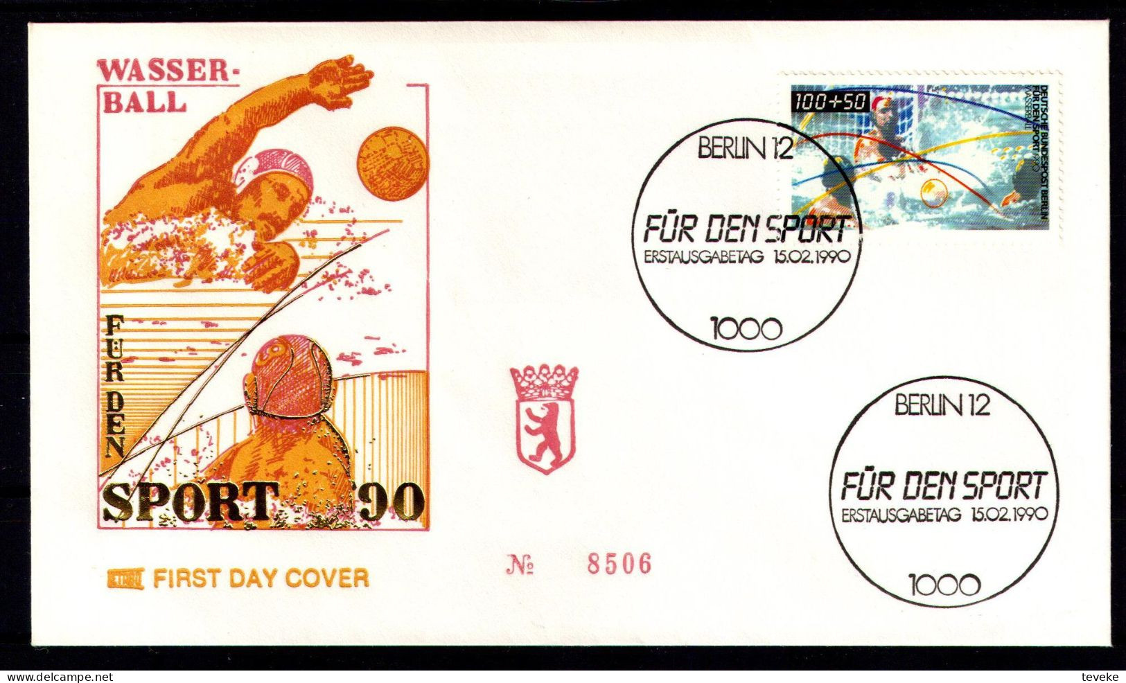 BERLIN 1990 - Michel Nr. 864/865 FDC - Sporthilfe - Wasserball - 1981-1990