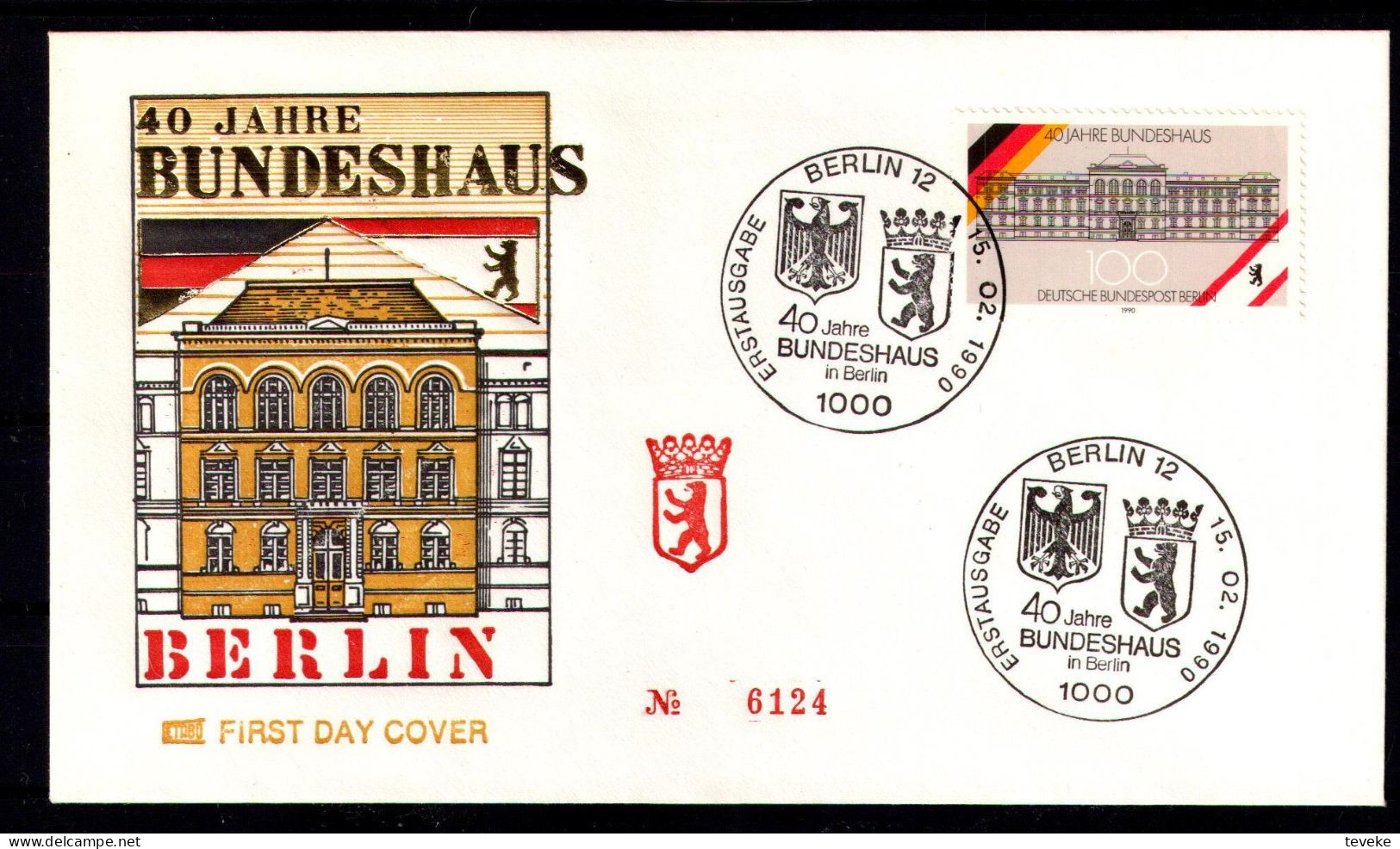 BERLIN 1990 - Michel Nr. 867 FDC - Bundeshaus In Berlin - 1981-1990