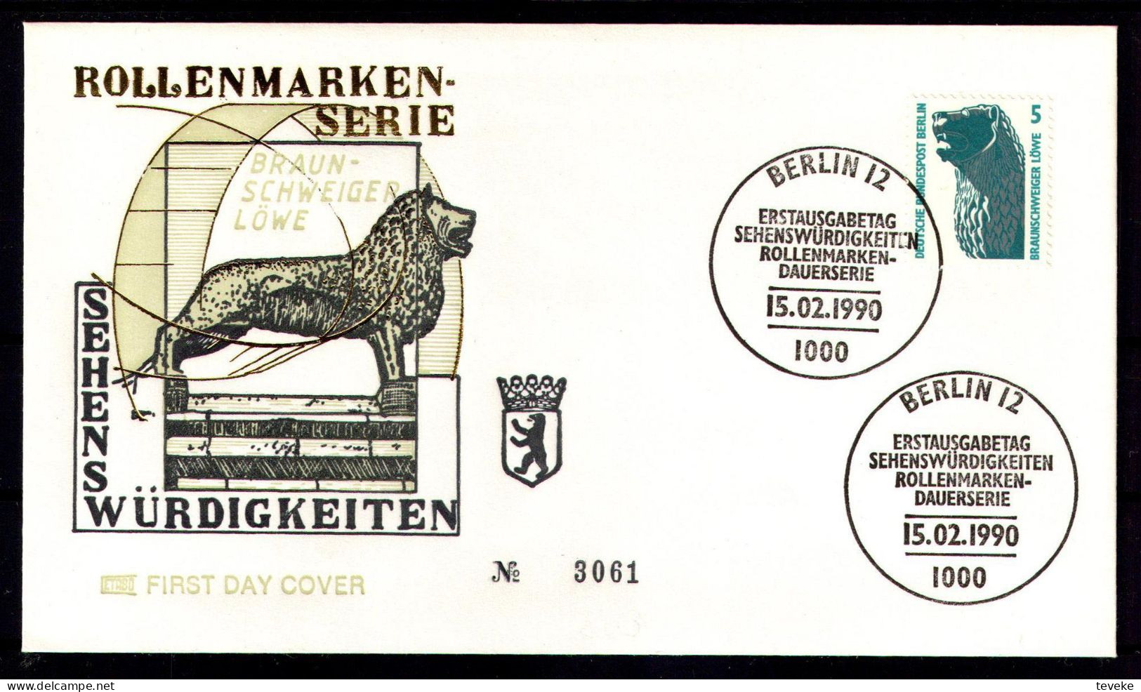 BERLIN 1990 - Michel Nr. 863 FDC - Sehenswürdigkeiten - 1981-1990