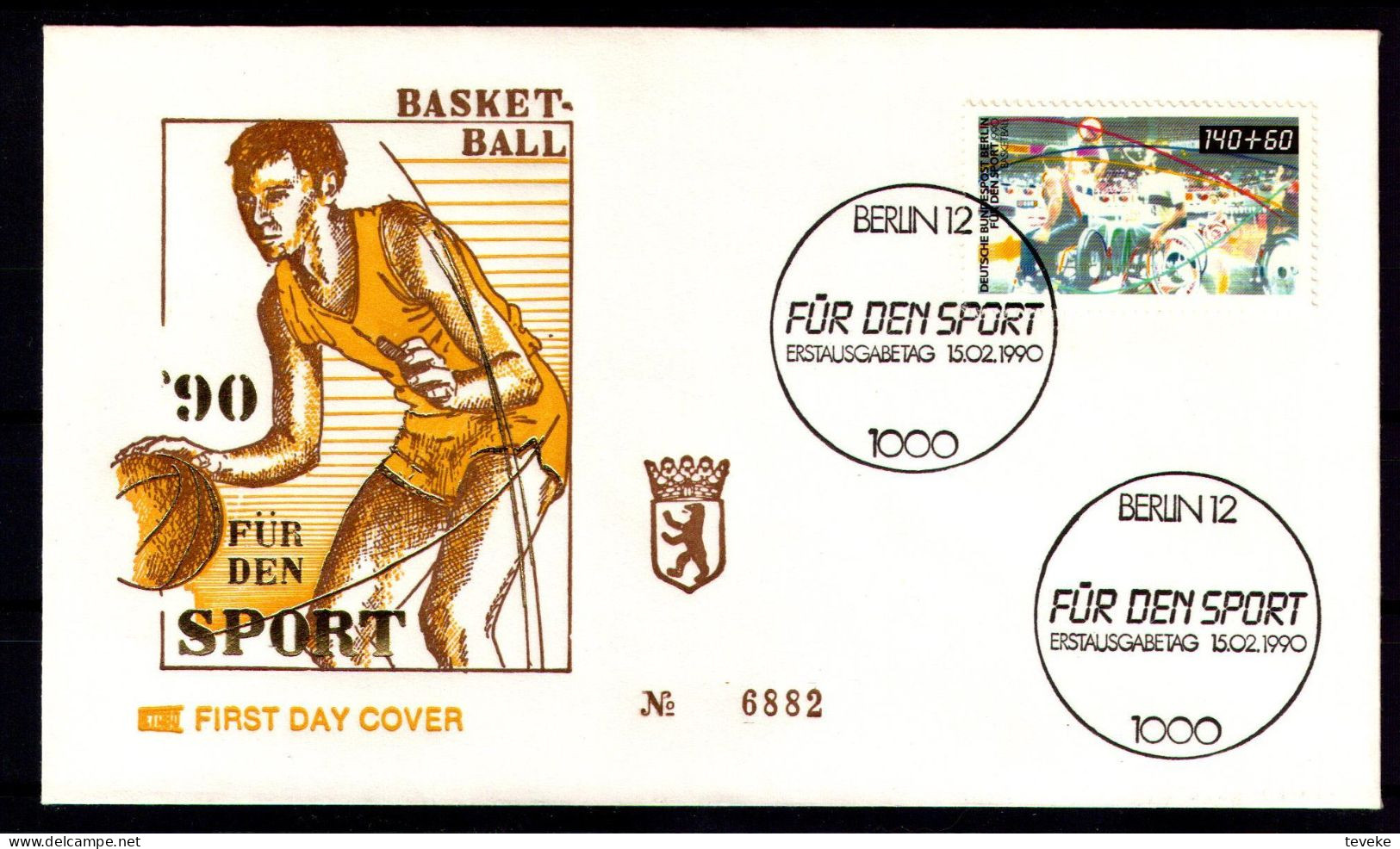 BERLIN 1990 - Michel Nr. 864/865 FDC - Sporthilfe - Wasserball, Rollstuhl-Basketball - 1981-1990