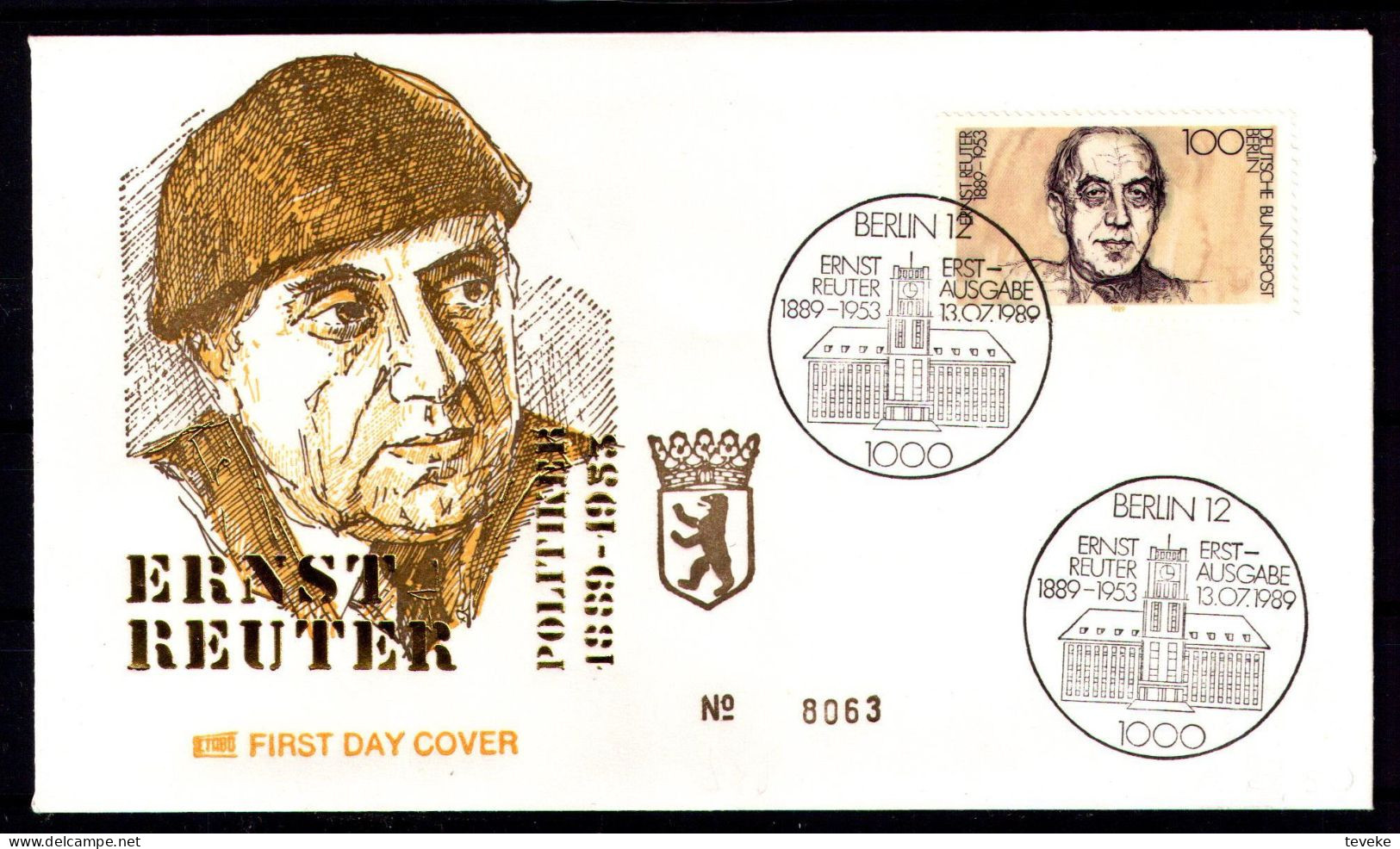 BERLIN 1989 - Michel Nr. 846 FDC - Ernst Reuter - 1981-1990