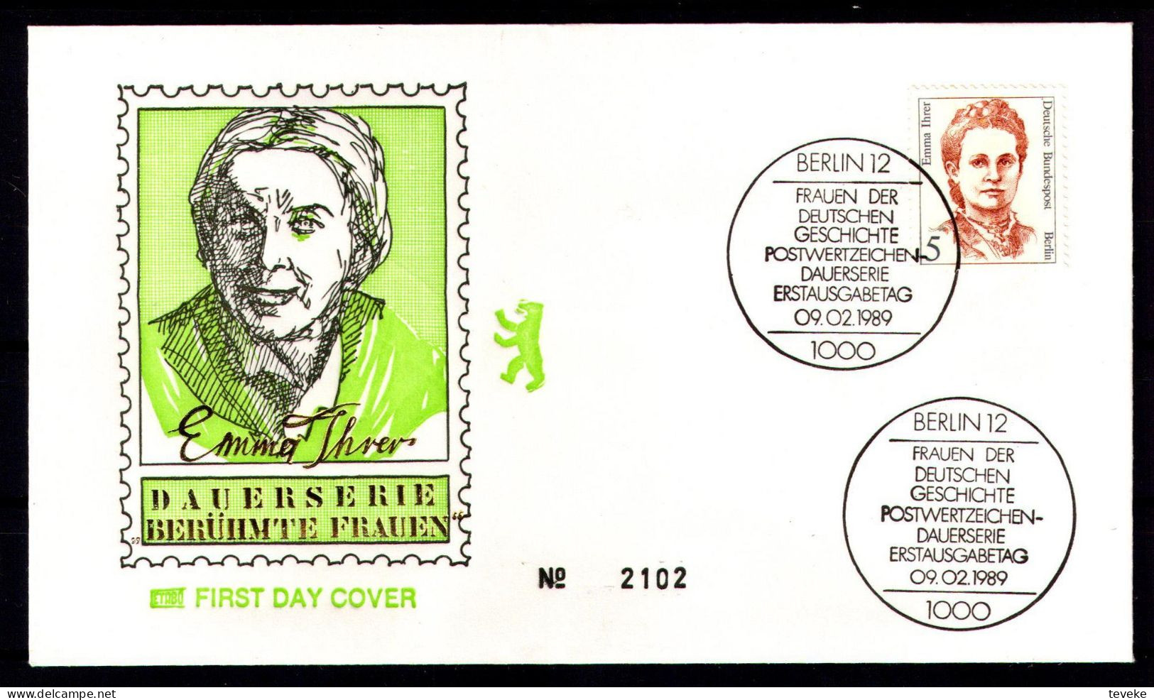 BERLIN 1989 - Michel Nr. 833 FDC - Frauen Der Deutsche Geschichte - 1981-1990